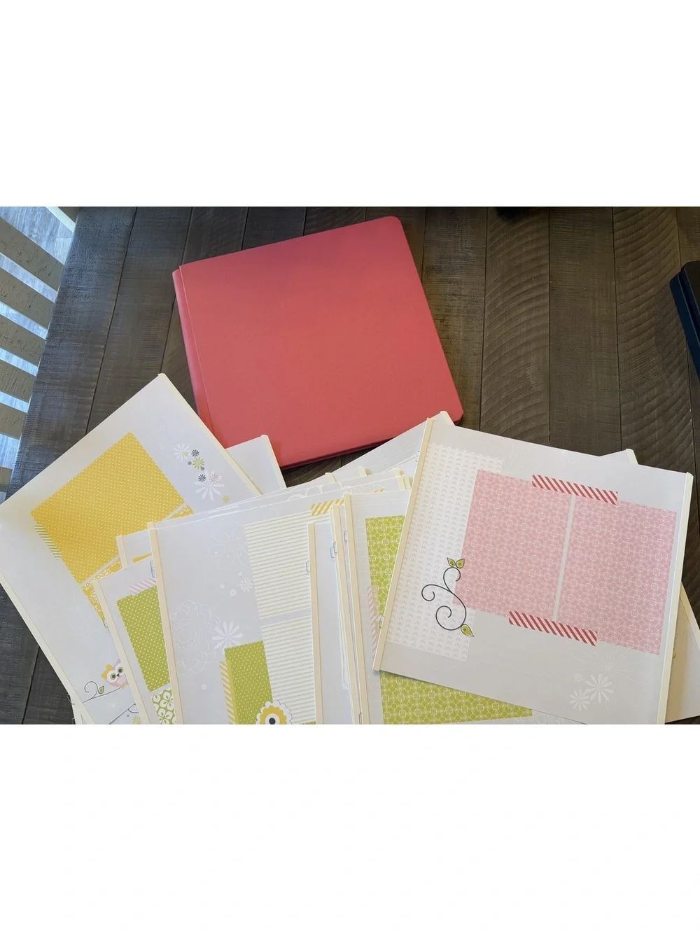 Creative Memories 12x12 scrapbook album with girly/baby girl page inserts